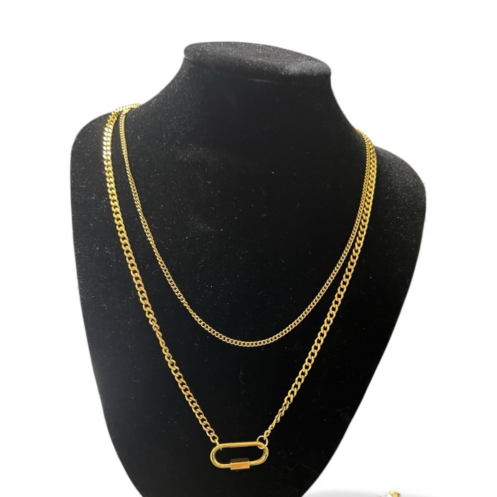 Elegant Double Gold Chain Necklace